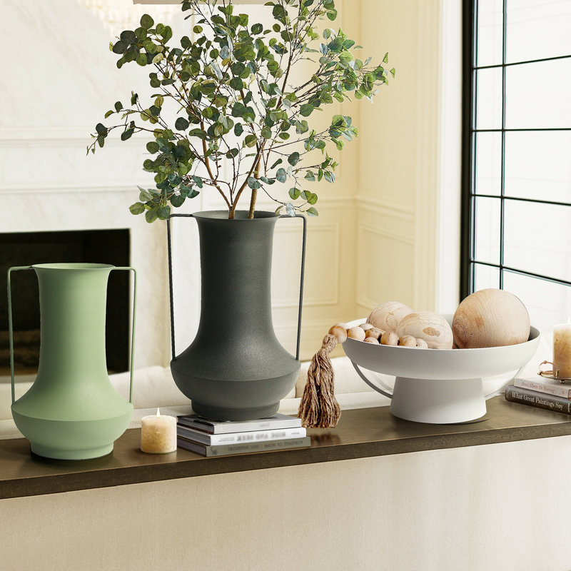 Duo Handle Vase, Black