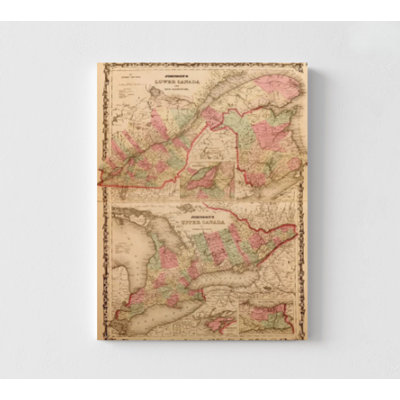 Lower Canada And New Brunswick 1862, Canadian Map Poster Office Decor, Canada Wall Art, North America Map Print, Canadian Wall Art