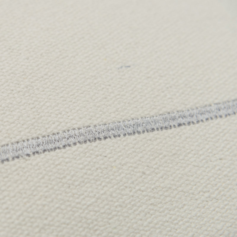 Housse et insert de coussin carré 100% coton Oda, Ivoire / Argenté