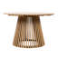 Table de salle à manger ronde en bois 45,92 pouces avec charme rustique d'apparence, construction stable, utilisation polyvalente dans le patio décoratif pour le balcon et le mélange harmonieux au bord de la piscine, base distinctive, vaisselle amplement spacieuse