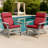 Outdoor Chair Cushion - 45x21.5x3in High Back Outdoor Chair Cushions for Patio Furniture and Rocking, Adirondack, or Dining Seats - Mildew and UV-Resistant Fabric Pads with Ties by Lavish Home (Red)-1815799489