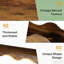 Moderne, industriel, table d'entrée, deux espaces de rangement spacieux, détails faits à la main élégants, grain de bois naturel, ondulations ludiques, brun rustique