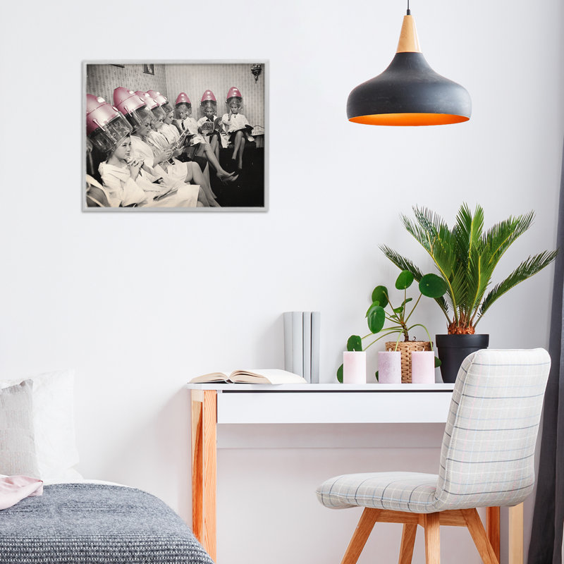 Séchoir à cheveux rétro rose, estampe numérique, design par Sophie 6, Estampe numérique Farmhouse, H 11 po x l 14 po