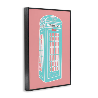 Pastel Telephone Booth  Framed Giclee Art by Jen Bucheli