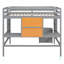 Lit mezzanine avec bureau et tableau d'écriture, lit mezzanine en bois avec bureau et armoire à 2 tiroirs-69793085-69793087