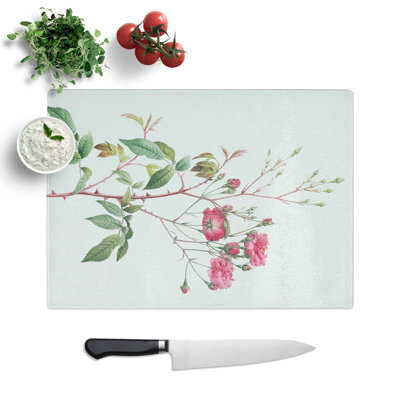 Tempered Glass Noisette Rose in by Pierre-Joseph Redoute Chopping Board
