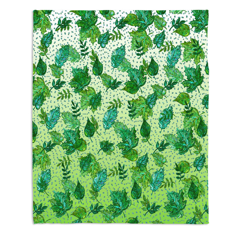 Couverture en sherpa vert aqua dégradé automne, l 51 po x L 60 po
