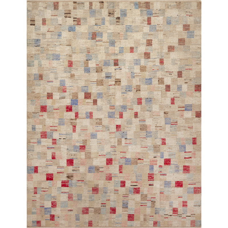 Tapis à motif de grille moderne 8 pi 11 po x 11 pi 9 po