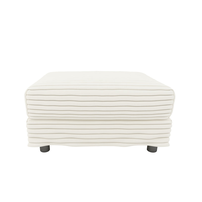Plush Corduroy Ottoman To Combine With 2 Seater Sofa (Only Including Ottoman), Beige+White