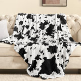 Cow Print Knitted Throw Blanket