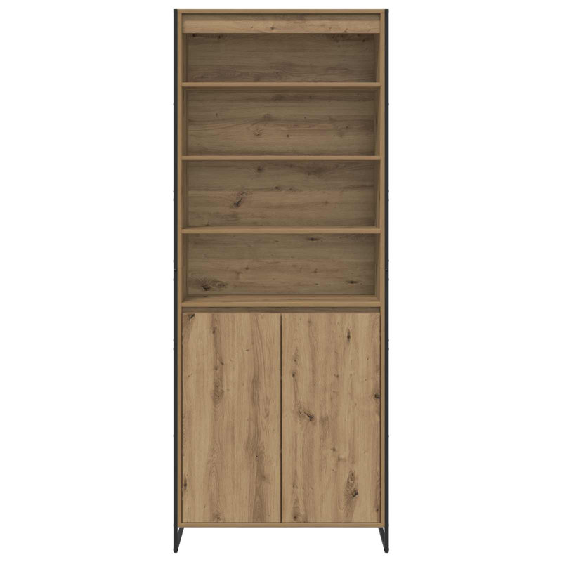 vidaXL Tall Cabinets with Storage with Door Engineered Wood Industrial Unit, Artisian Oak