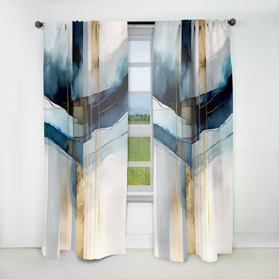 Barbonne - Abstract Transitional Modern Shapes V - Shapes Curtain - Velvet Room Darkening - 1 panel