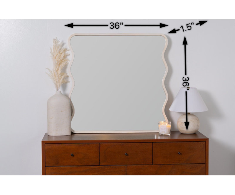 Solid Wood Wavy Mirror