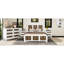 Ensemble de 4 pièces pour grand lit: lit plateforme blanc, tables de chevet et commode