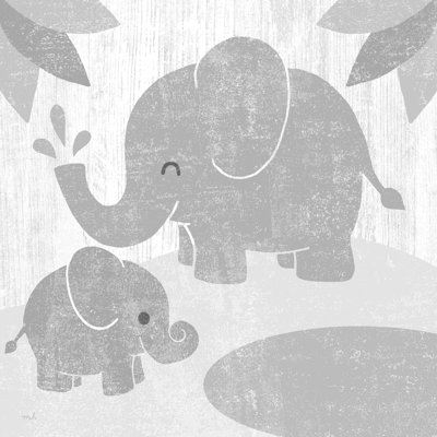 " Safari Fun Elephant Gray No Border " by Moira Hershey