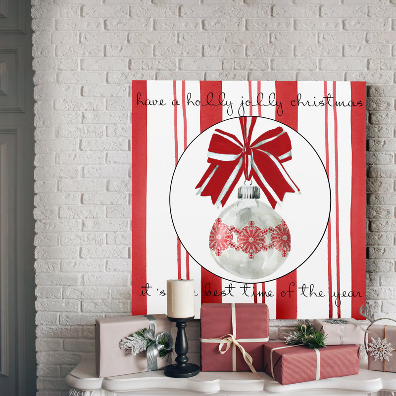 Reproduction d’art sur toile tendue Candy Cane Christmas I, H 24 po x l 24 po x P 1 po