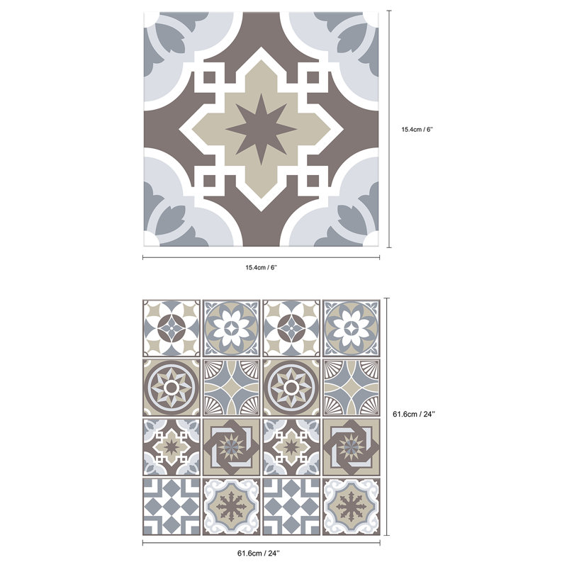 6'' W x 6'' L Gel Peel and Stick Field Tile