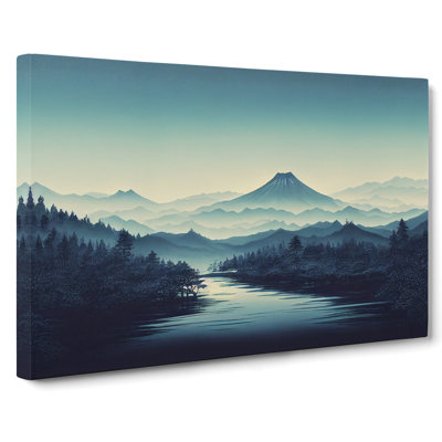 Japanese Forest Mountains - Wrapped Canvas