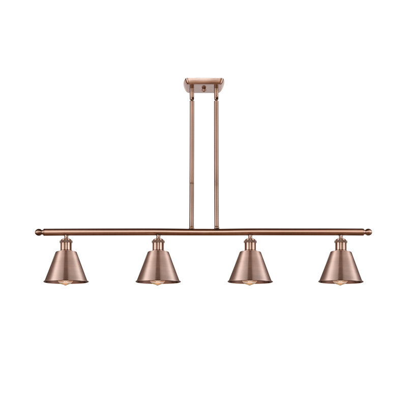 Dallyn 4 - Light Kitchen Island Pendant, LED-Compatible, Antique Copper, Antique Copper