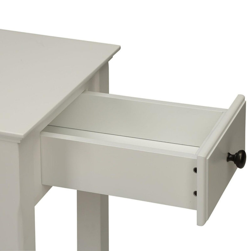 ACME Bertie Accent Table, White, White, 23" H x 13" W x 22" D