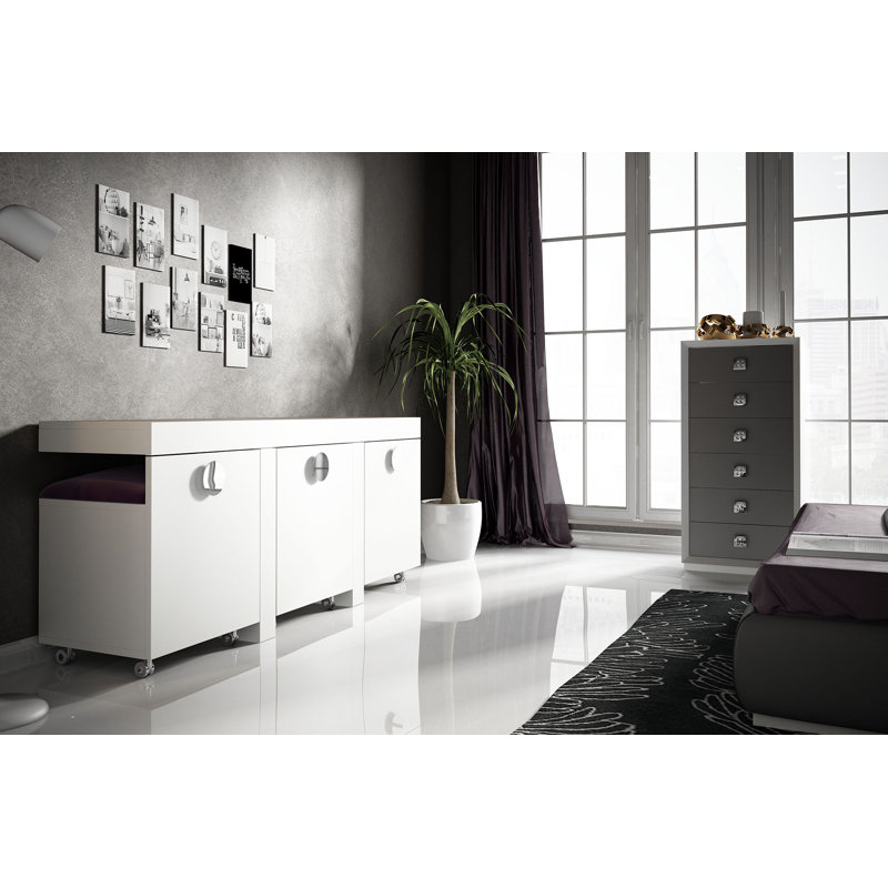 Ensemble de coiffeuse avec tabouret, Mat