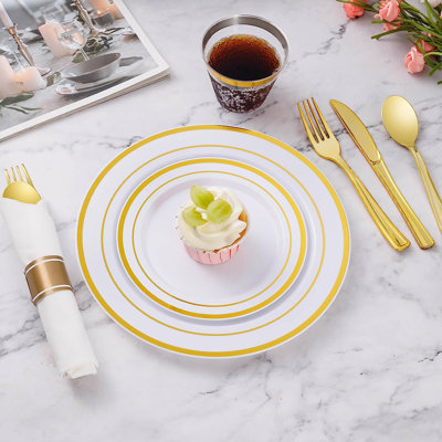 Ensemble de fournitures de fête de mariage jetables en plastique