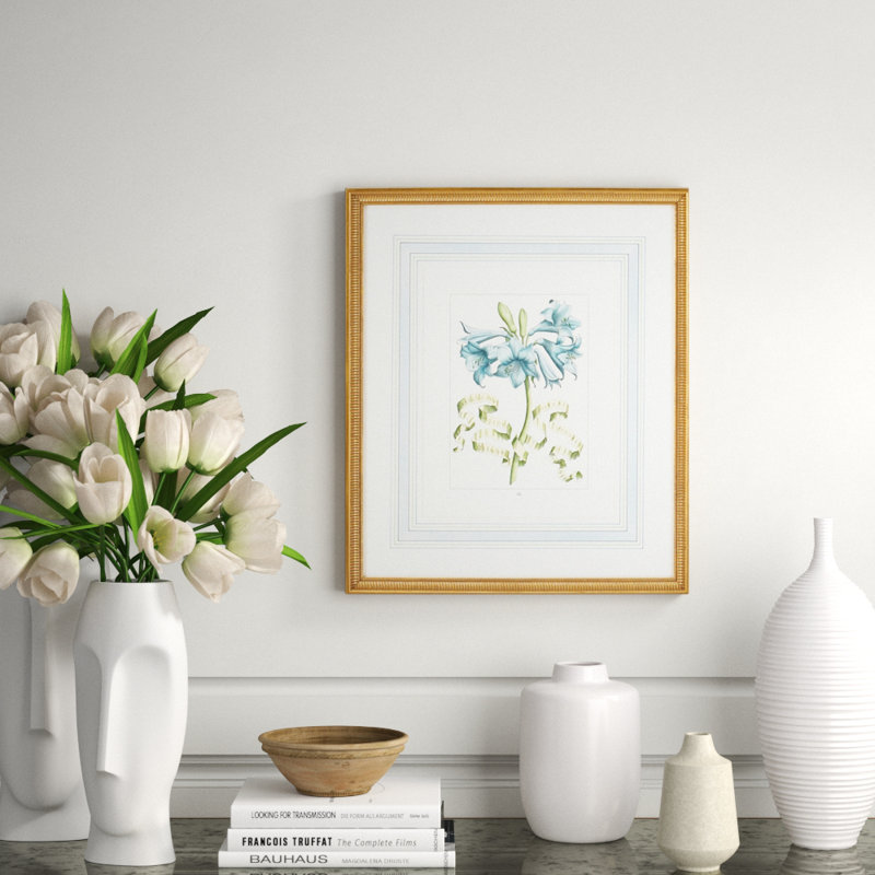 Blue Floral With Ribbon-C Print