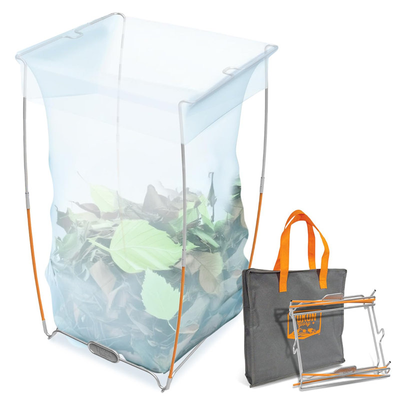 Porte-sac à ordures portable Yukon Glory, convient aux sacs de 13 gallons, en acier inoxydable pliable