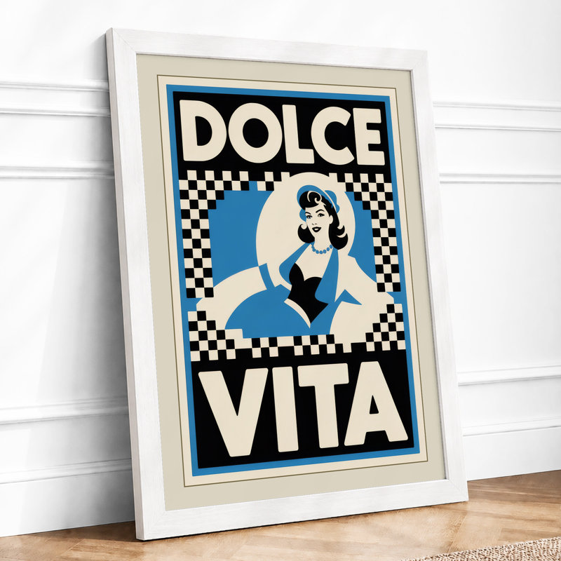 Dolce Vita Art Deco - Framed Print, A4 - 29.7 x 21.0 cm, White