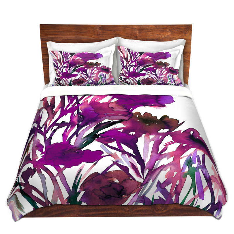  Ensemble de housse de couette Julia Di Sano, 1 housse de couette grand + 2 taies standards, Rose / Mauve / Blanc
