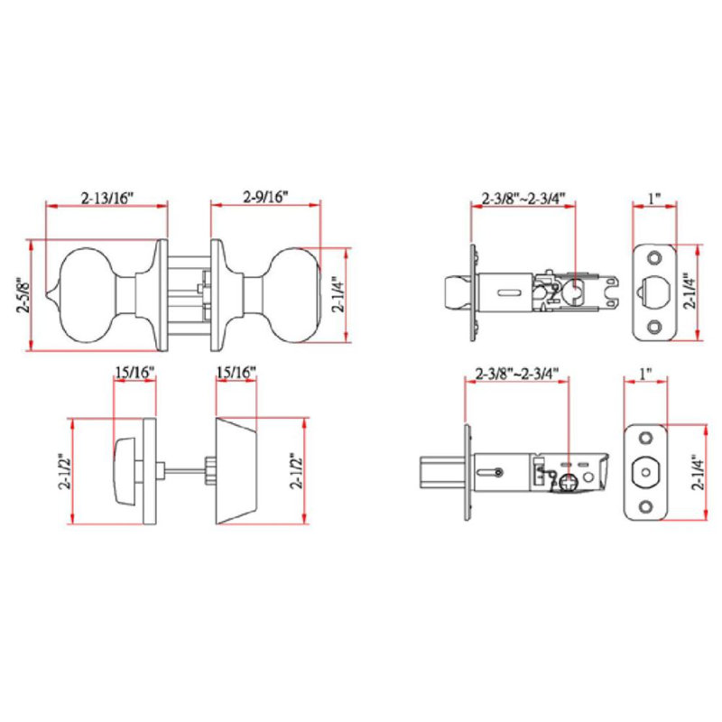 Complete Cambridge Entry Knob Set with Deadbolt