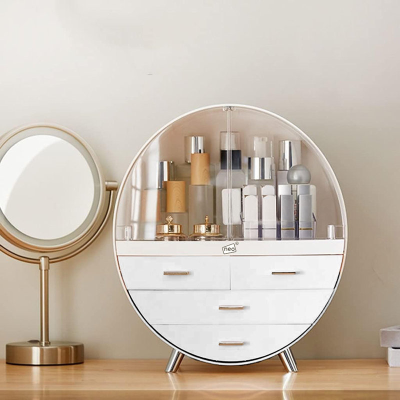 Acrylic Makeup Organiser, Off White