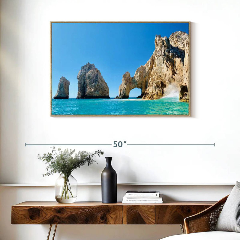 Arche de Cabo San Lucas, Cadre flottant en bois naturel, 37 po x 25 po