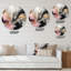 Texture or rose rose Splash Marble III - art abstrait rond en marbre sur métal-88599847