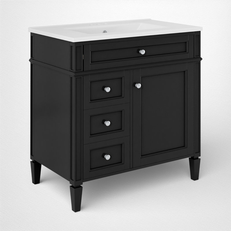 Ensemble de meuble-lavabo simple 30 po, Noir, noir, noir, noir