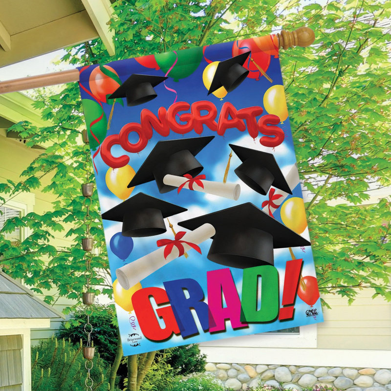 Congrats Graduation House Flag