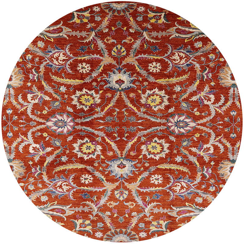 Tapis marocain tissé à la machine, Rond 6 pi