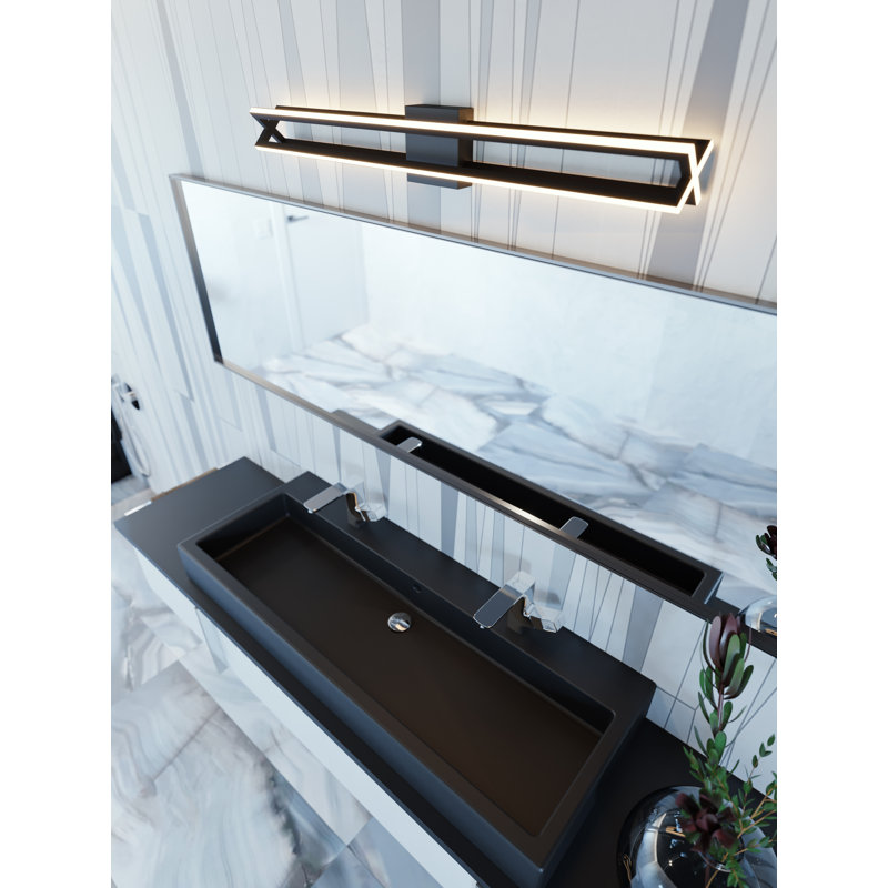Ensemble de meuble-lavabo Dhouline à DEL 24 W 2400 Lm 120 V, Noir