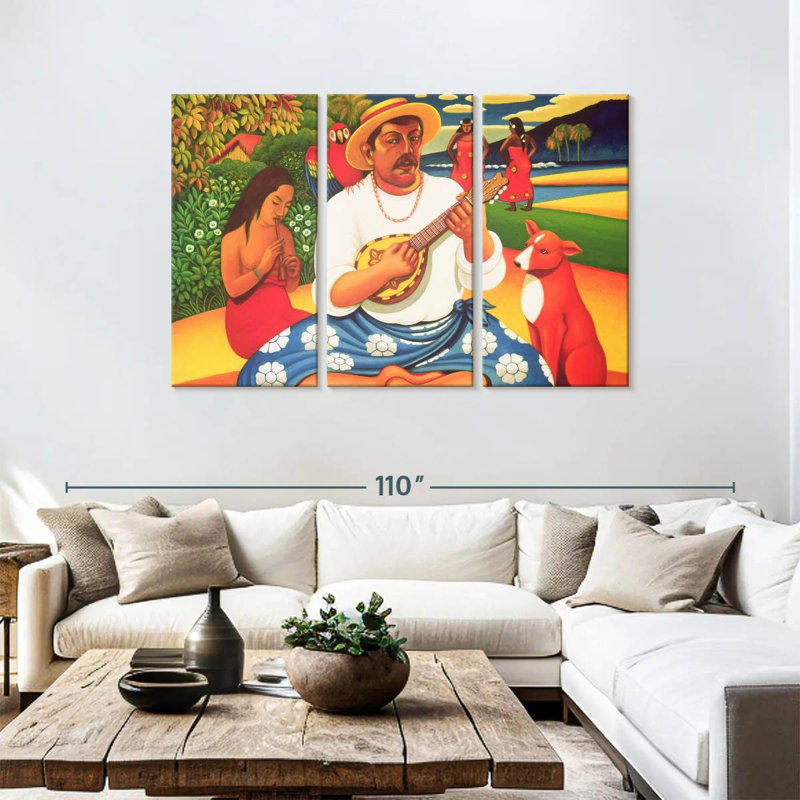 L'île fantastique d'Abarca Gauguin, H 48 po x l 74 po