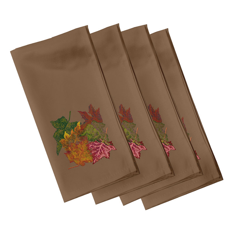 Chloegrace Polyester Rustic Napkins, Brown