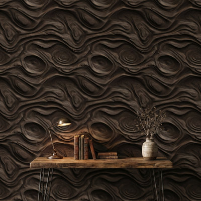 Wood Wallpaper Grain Brown Wall Mural