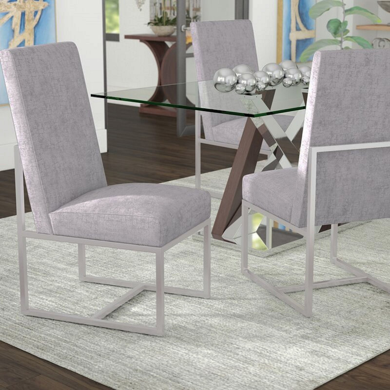 Chaise en velours Element, Gris