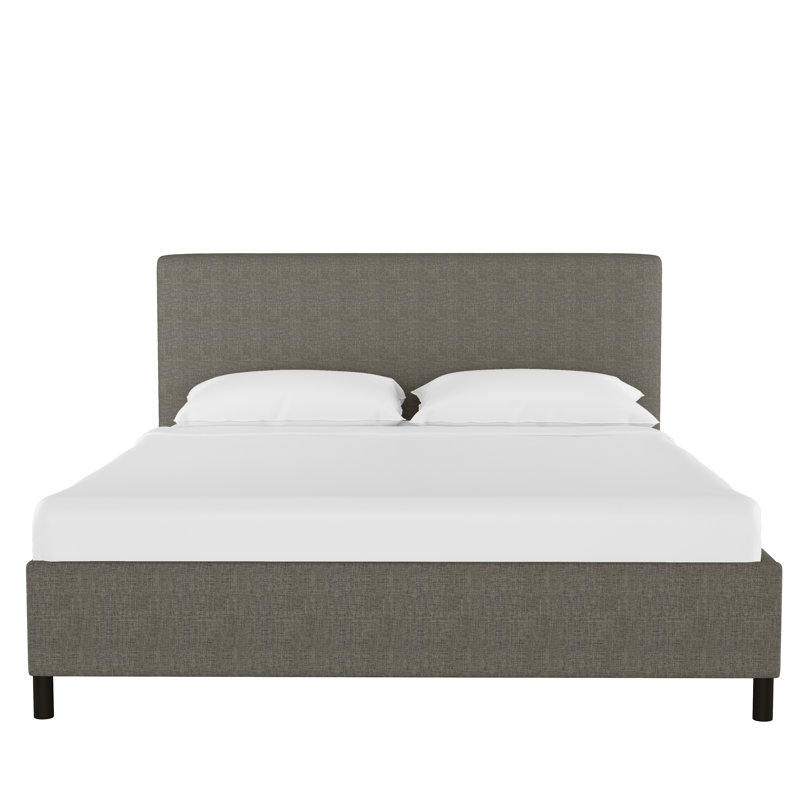 Pyburn Upholstered Platform Bed, Twin, Classic Linen Black