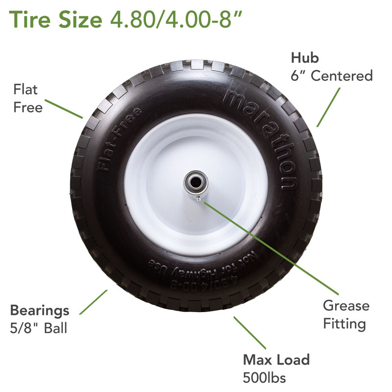 16" Knobby Flat Free Wheelbarrow Tire
