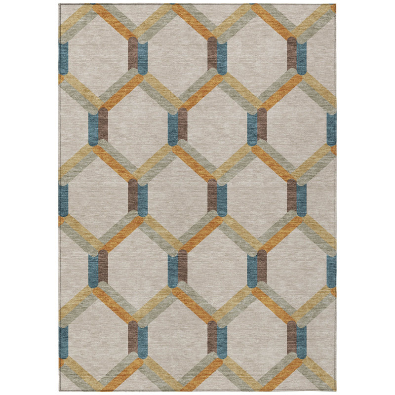 Machine Washable Indoor/Outdoor Chantille ACN2343 Lattice Rug, Rectangle 9' x 12'