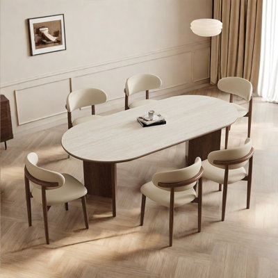 Modern creamy style sintered stone dining table