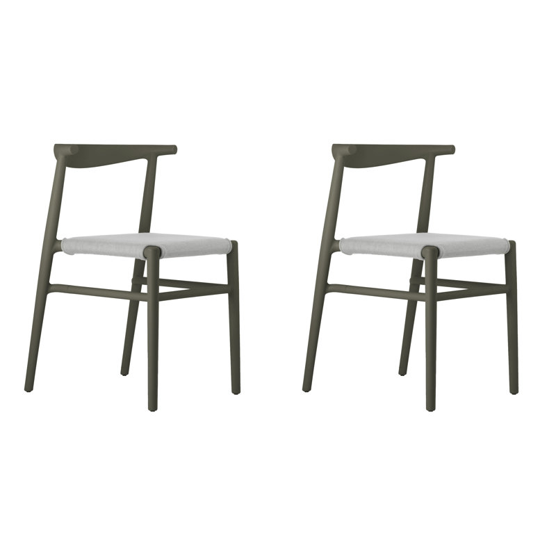 Joi Twenty Stackable Indoor-Outdoor Chair (Set of 2), Sand, Dark Brown