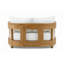 Lit de jour double en teck massif Everlee avec coussins Sunbrella ivoire Everlee-1064930950