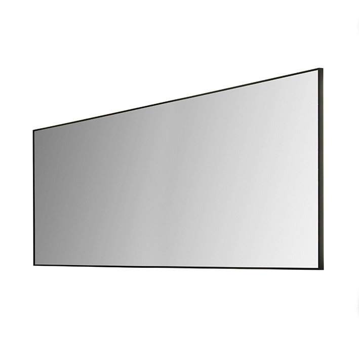 Square Flat Metal Beveled Lighted Wall Mirror, 23.63" x 55.13"