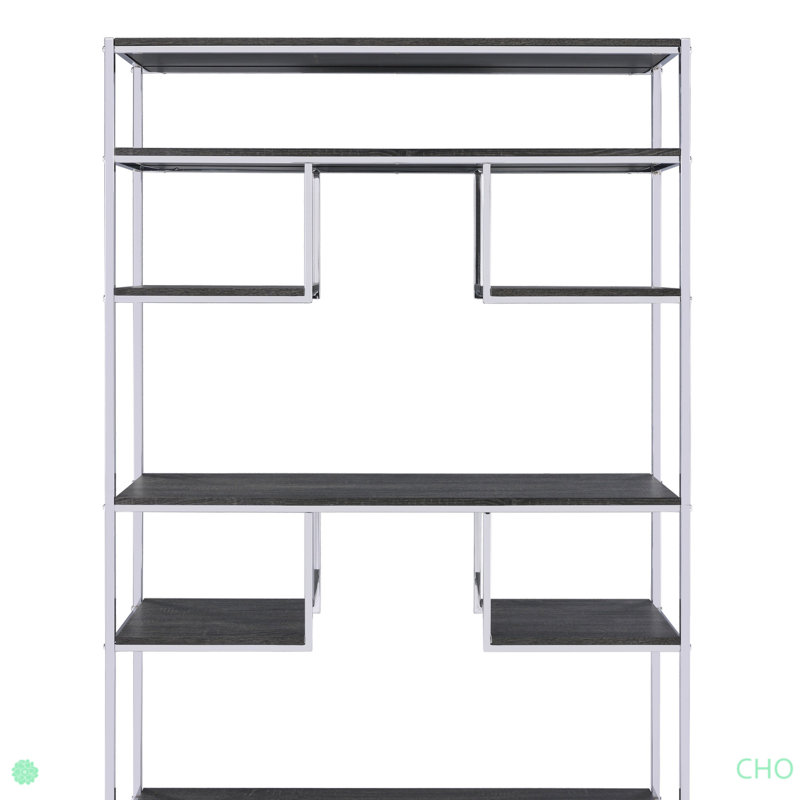 Ochsner Geometric Bookcase, Gray/Rustic